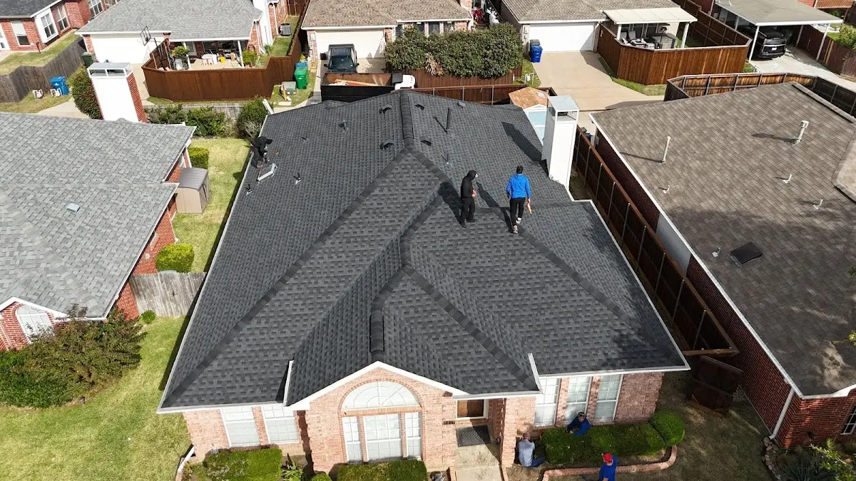 Slate & Tile Roof Repair work in progress on a Katy property